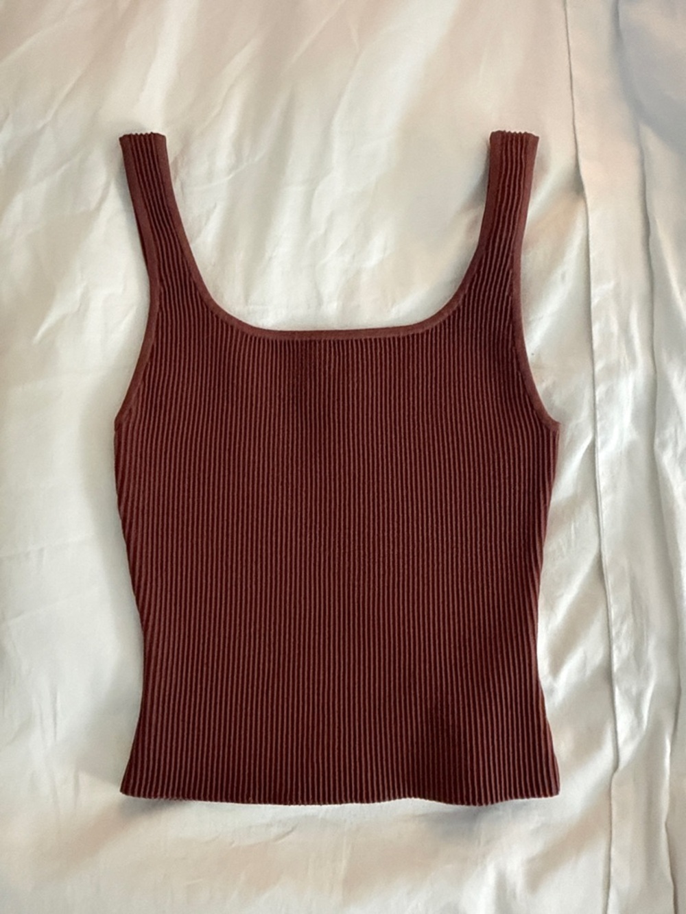 Babaton Ribbed Square-Neck Tank Top - Mauve